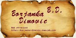 Borjanka Dimović vizit kartica